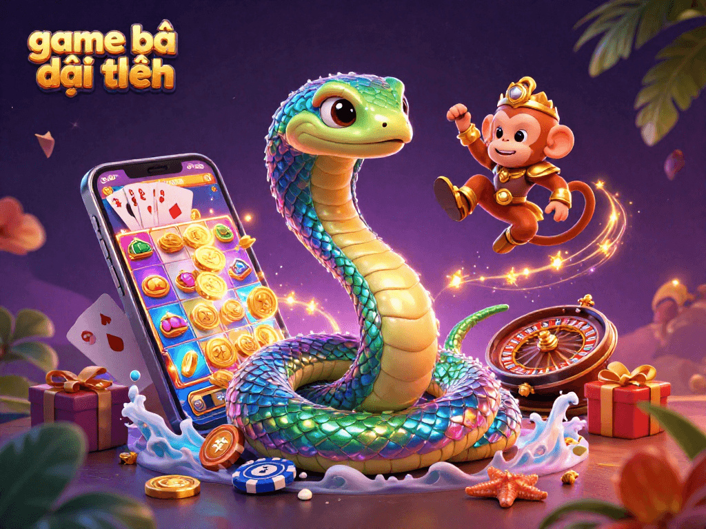 Engage with game bài đổi thưởng featuring dynamic characters and vibrant casino elements.