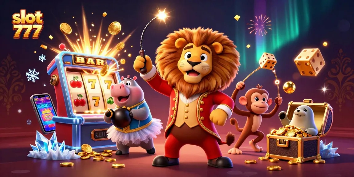 Experience joys of slot 777 with vivid characters, cash explosions, and colorful game features.