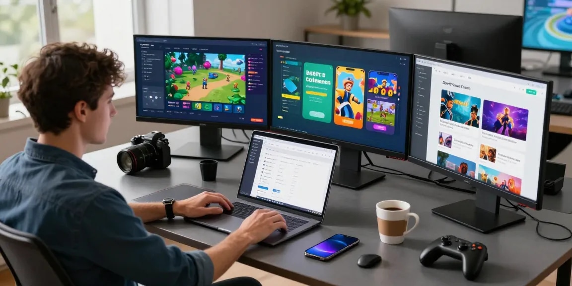 bd188 platform na naglalarawan ng mga laro at educational apps sa modernong workspace.