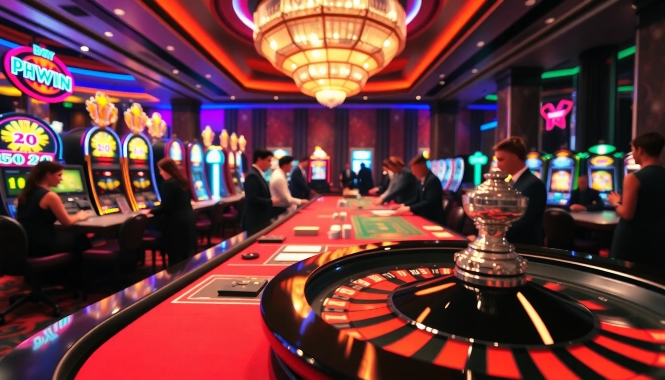Experience thrilling moments at phwin's luxurious casino gaming table with eager players.