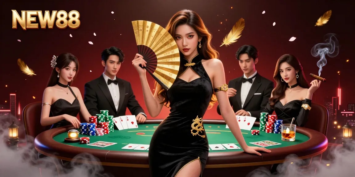 Experience thrilling poker action at NEW88 with captivating visuals of gameplay dynamics and mesmerizing details.