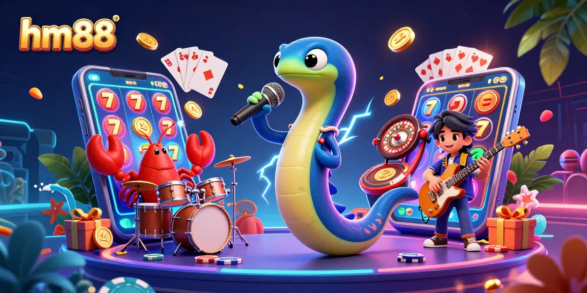 Experience the electrifying fun of hm88's underwater casino with vibrant characters and dynamic gaming elements.
