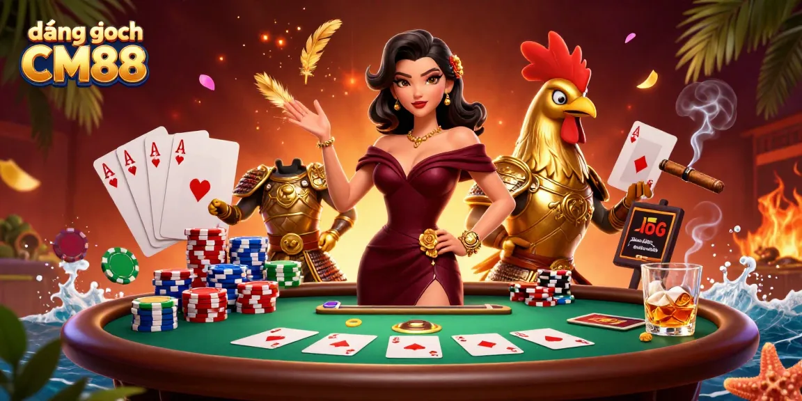 Experience the thrill of đăng nhập CM88 at a vibrant casino scene with glamorous elements.