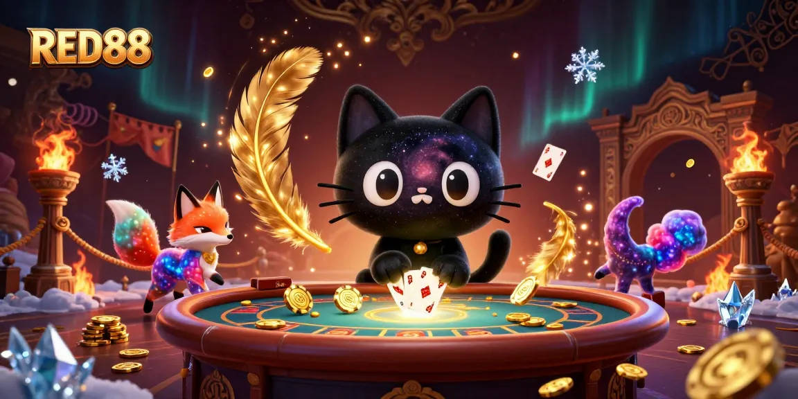 Engage in thrilling gameplay at RED88, with cosmic creatures and vibrant casino elements.