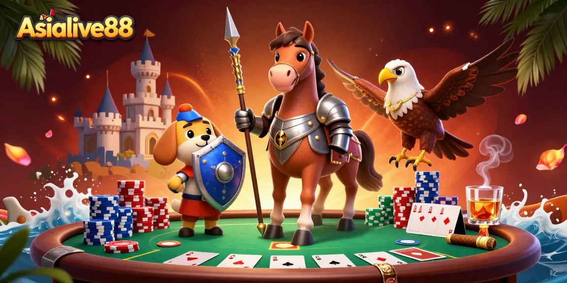Experience thrilling gameplay at Asialive88 with exciting poker elements in a vibrant, rich setting.