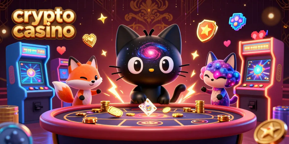Experience thrilling moments at a crypto casino with animated characters and vibrant gaming elements.