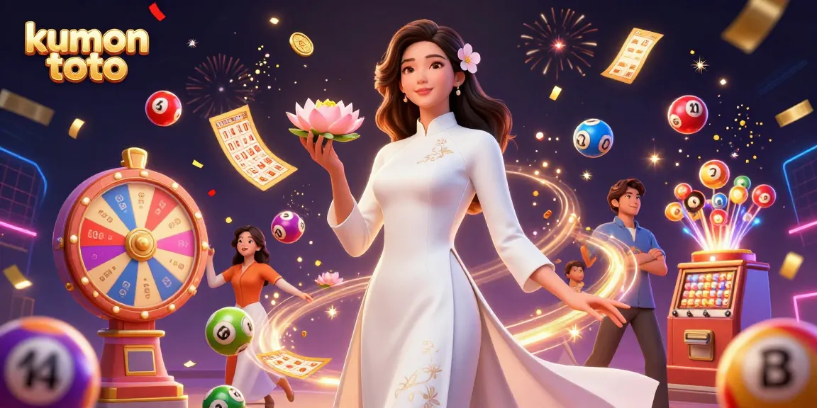 Experience thrilling kumon toto gameplay with vibrant lottery visuals and celebratory effects.