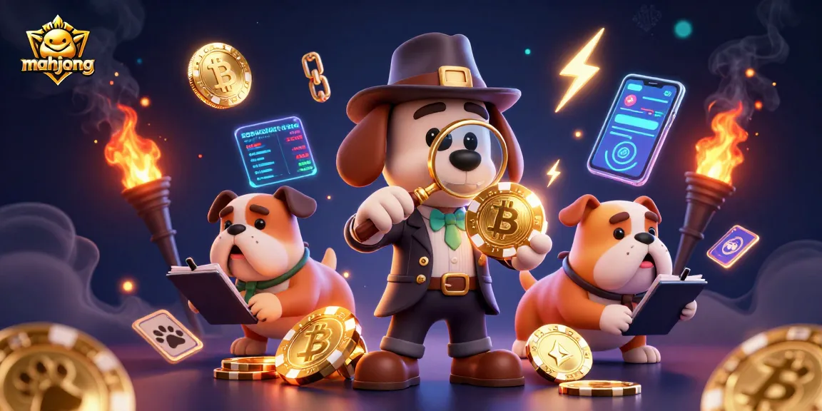 Engage in mahjong gaming with a 3D detective cartoon scene of clues and treasures.