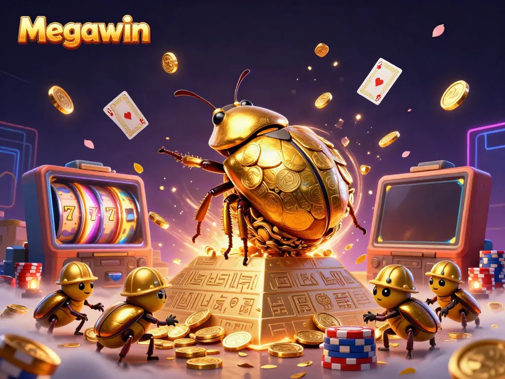 Menangkan jackpot dengan Megawin dan temui dung beetle emas menggelinding bola koin!