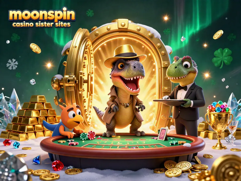 Join the fun at moonspin casino sister sites with vibrant casino-themed characters and glittering treasures.