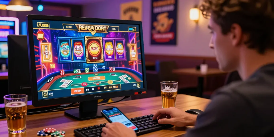Engaged player at credit card casinos, enjoying live dealer gaming with vibrant graphics and payment options.