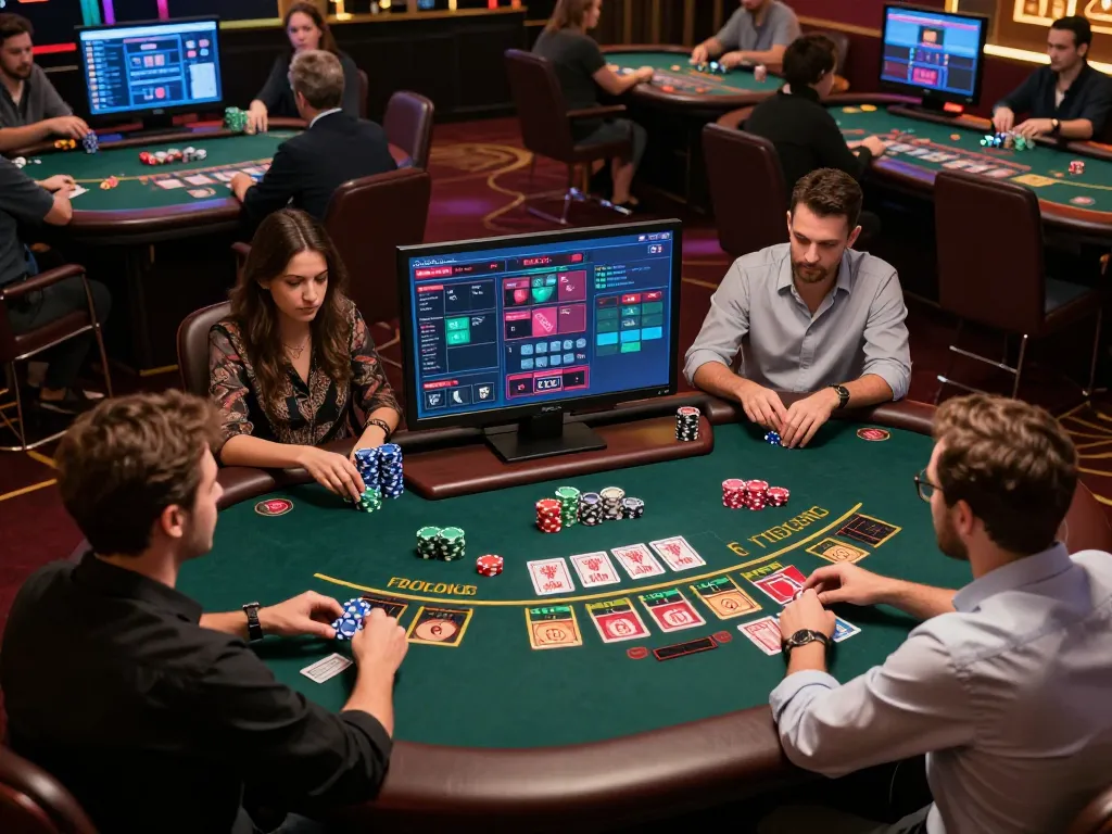 Casino MM99 players engaging in live dealer games, showcasing excitement and strategy in online gambling.