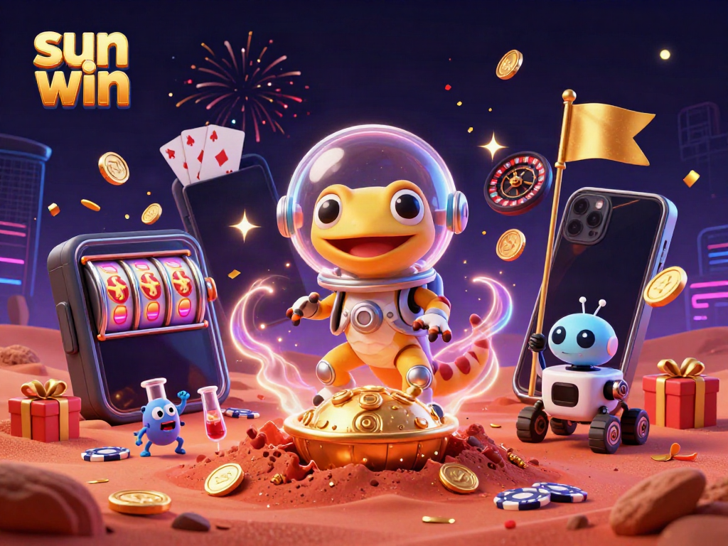 Experience breathtaking fun with sun win as the Martian gecko explores an alien casino