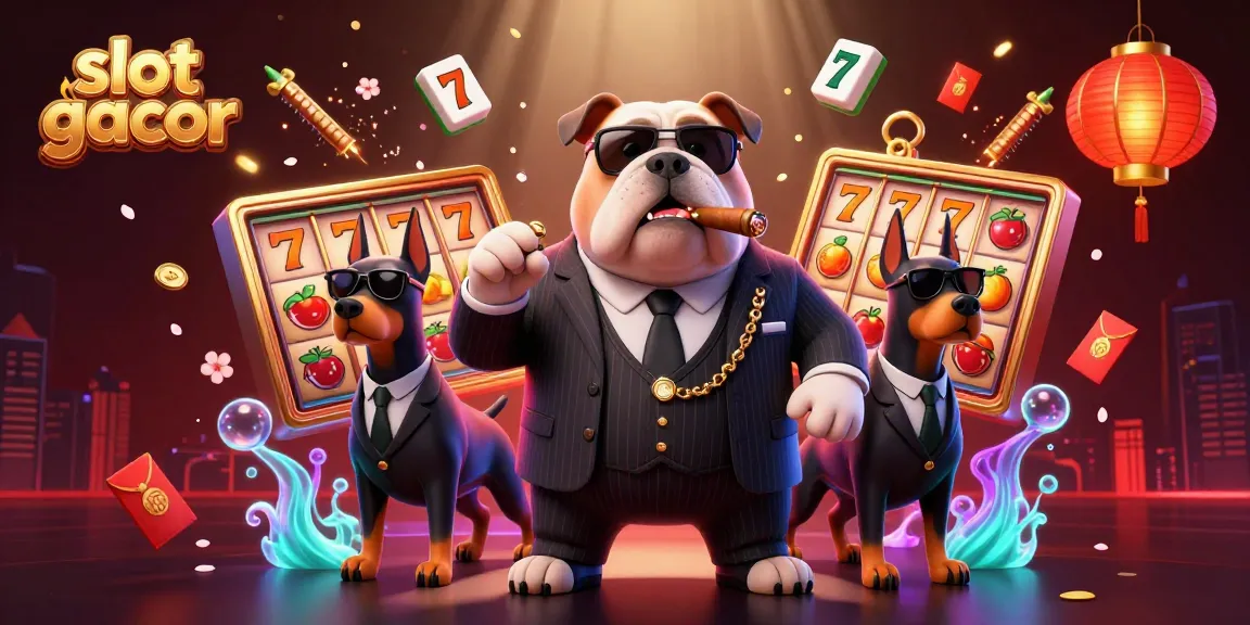 Mengalahkan slot gacor dengan ilustrasi kartun 3D, menyoroti penguin mafia berpenampilan lengkap dengan simbol keberuntungan