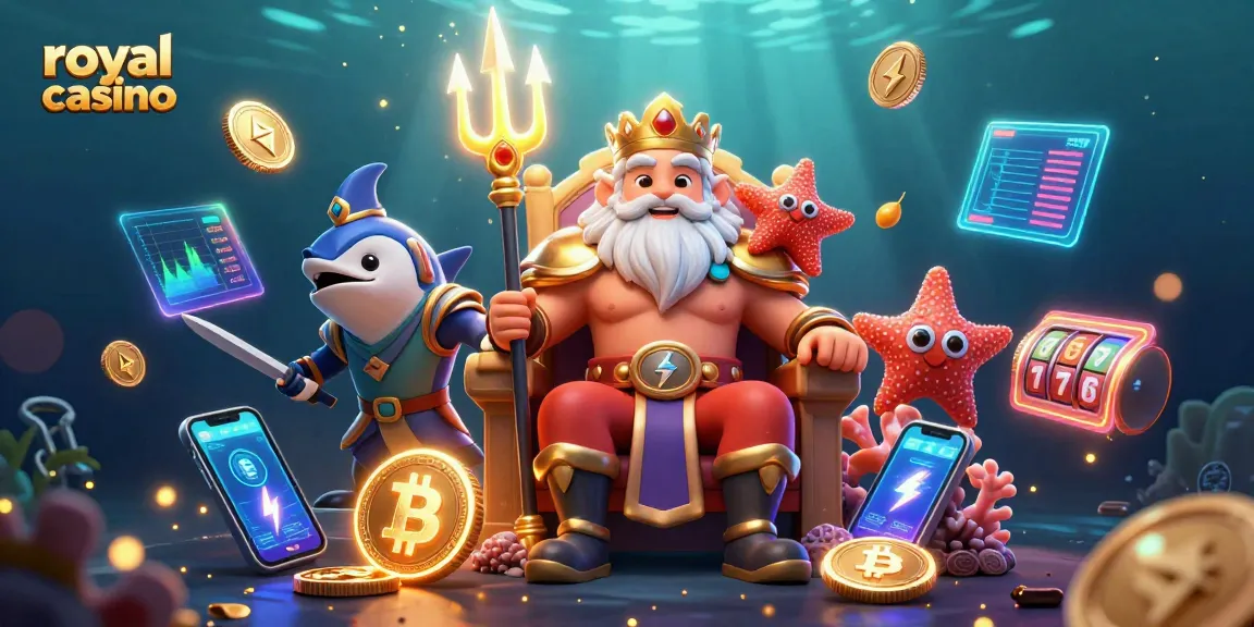 Play vibrant slots at royal casino with Neptune, samurai, and crypto elements thrilling users.