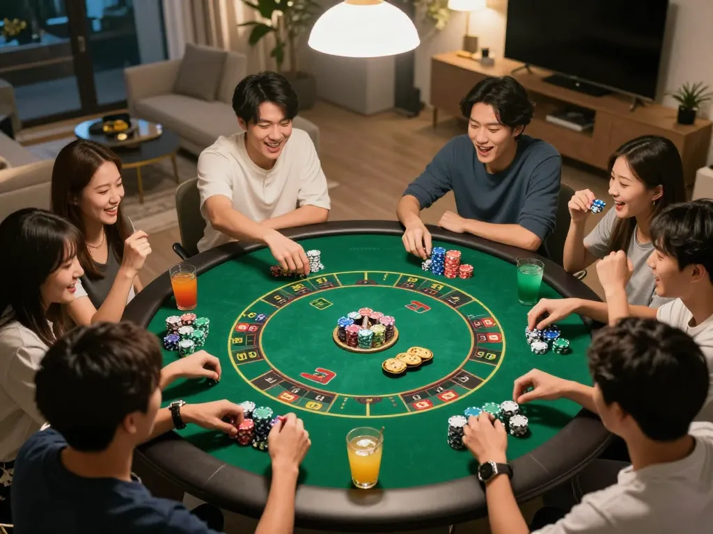 Exciting game of tài xỉu online in action with friends at a home game night.