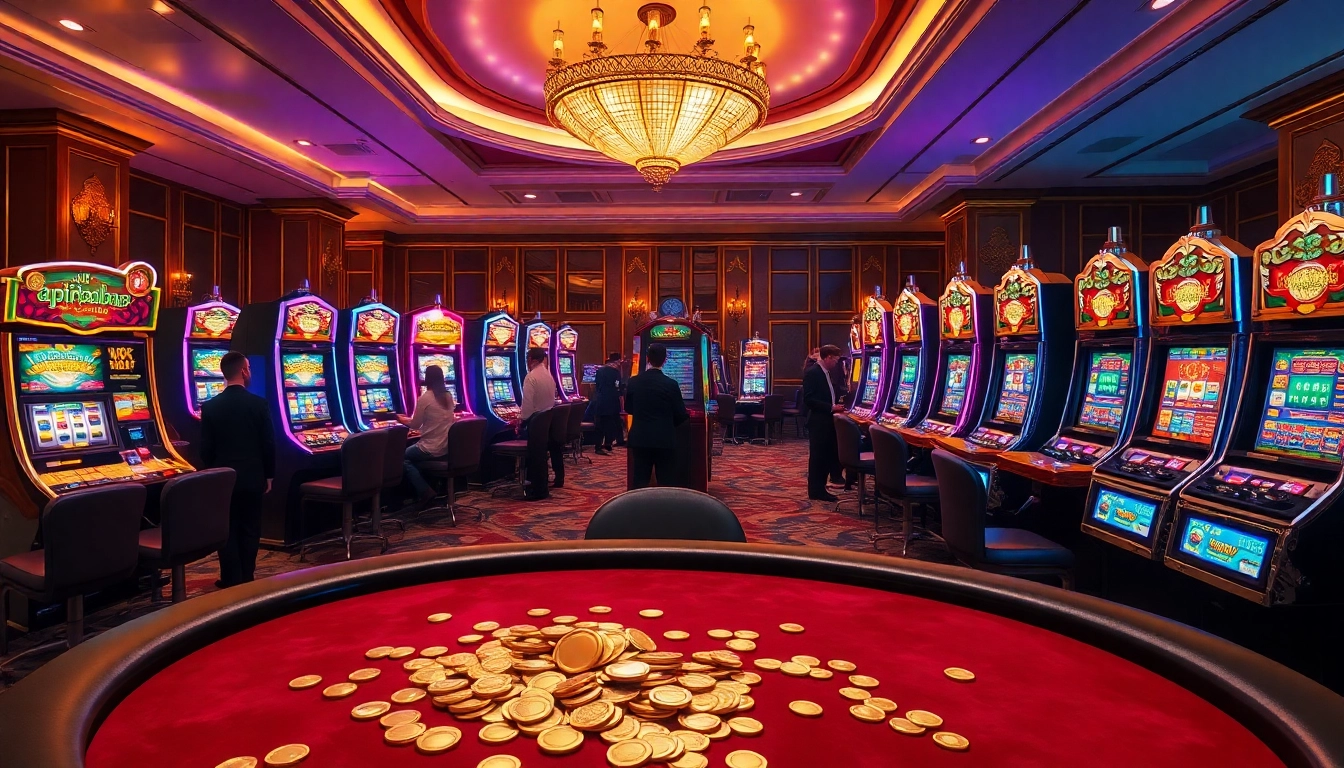 Experience the excitement of slot apiraja88 with vibrant machines and players winning at the casino.