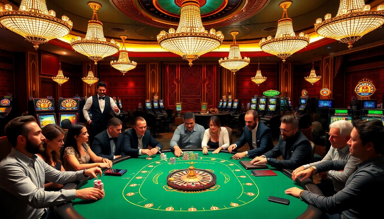 Experience the thrill of Luckywin casino with vibrant poker tables and exciting games.
