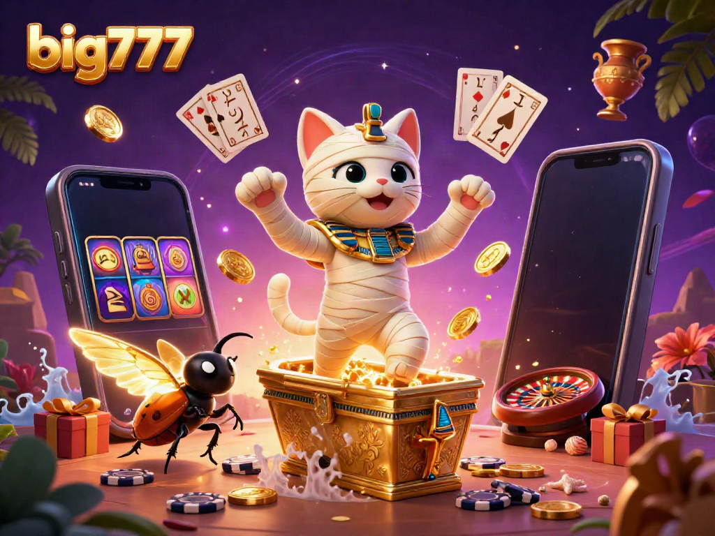Experience big777's thrilling casino action with dynamic characters and vibrant gaming elements.