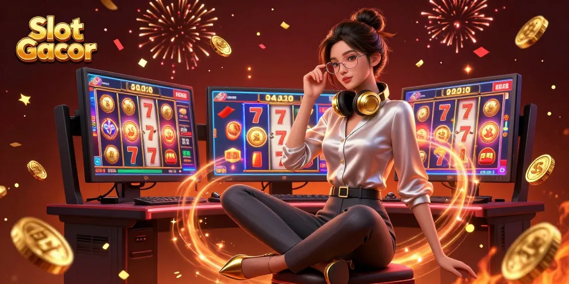 Experience Slot Gacor excitement with spinning reels, vibrant casino elements, and winning possibilities.