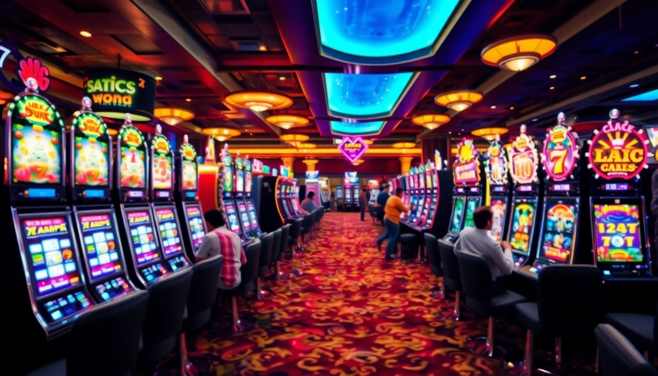 Engaging players at exciting slot gacor machines in a vibrant casino atmosphere.