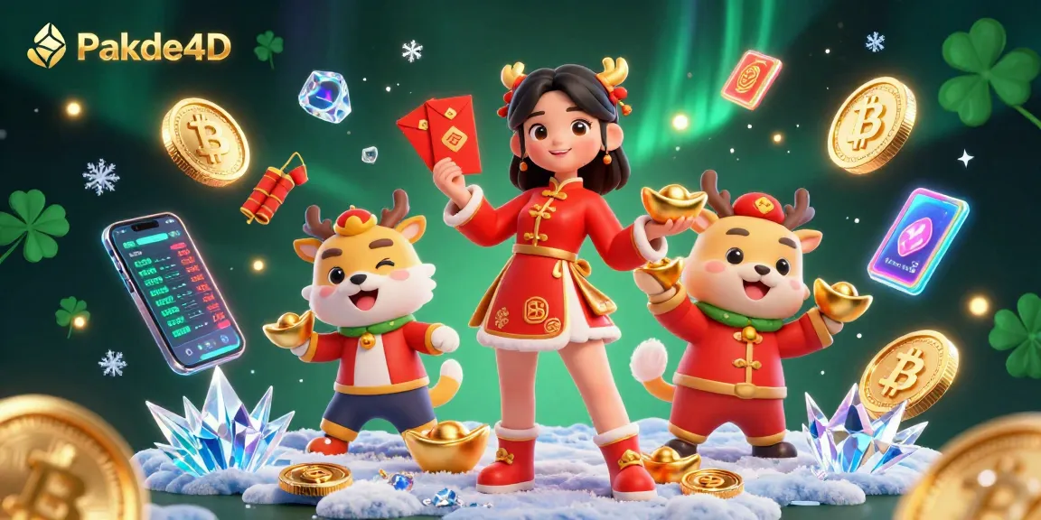 Enjoy seamless lottery action at Pakde4D with a vibrant Asian celebration illustration featuring digital coins.