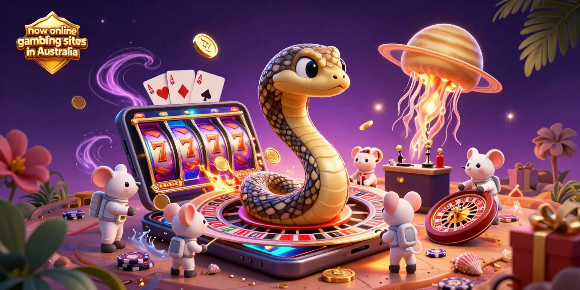 Experience the excitement with new online gambling sites in Australia featuring animated characters and vibrant casino elements.