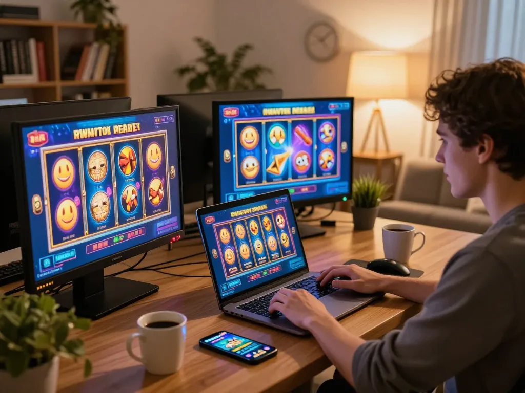 Engaging with situs gacor slot online while enjoying a cozy gaming atmosphere at home.