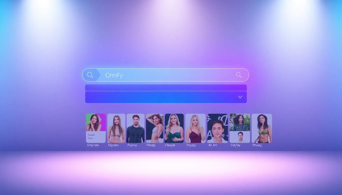 OnlyFans Search interface showcasing diverse creators, vibrant colors, and user-friendly features.