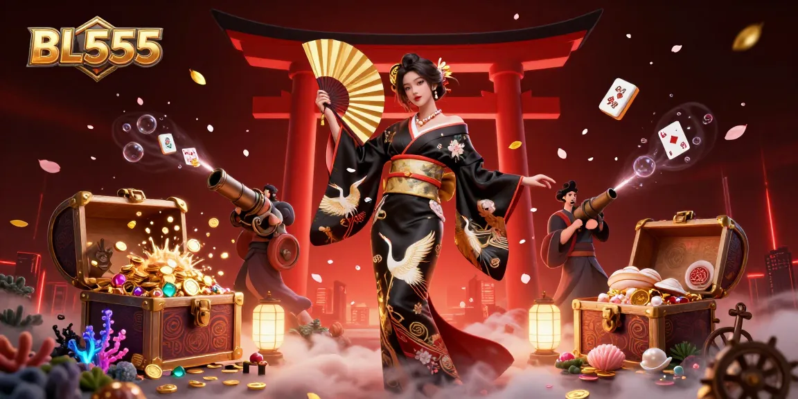 Experience vibrant winning moments at BL555 with a stunning casino scene featuring an elegant Asian woman.