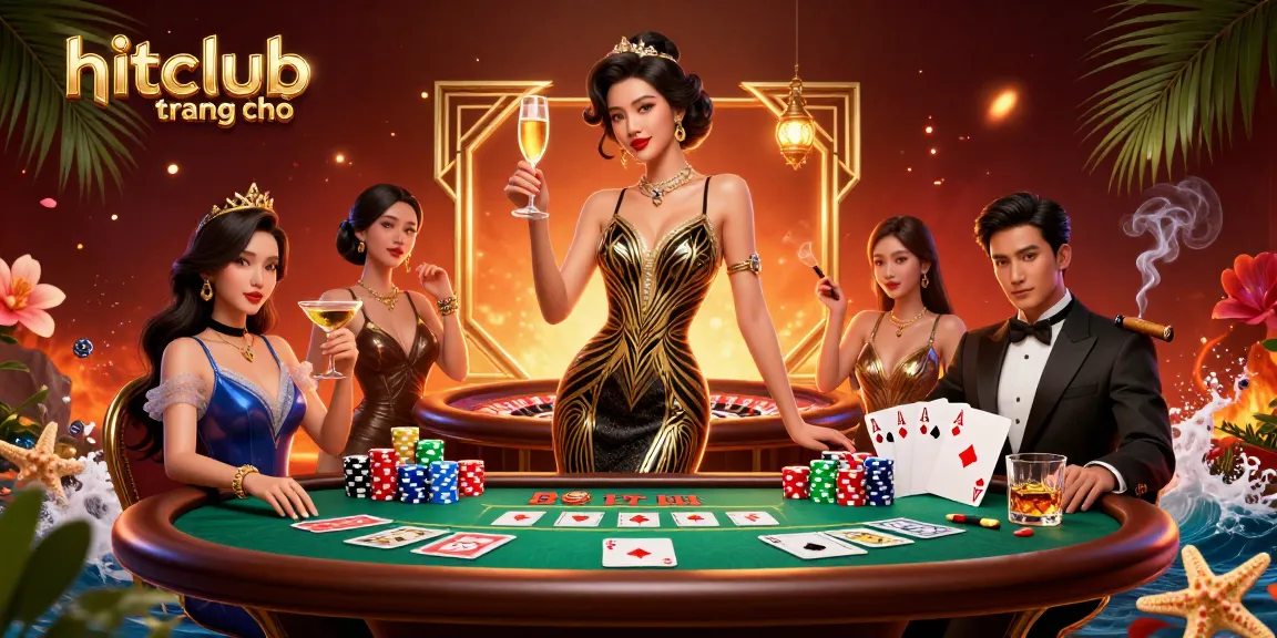 Experience the excitement of gambling with hitclub trang chủ, showcasing a glamorous casino scene.