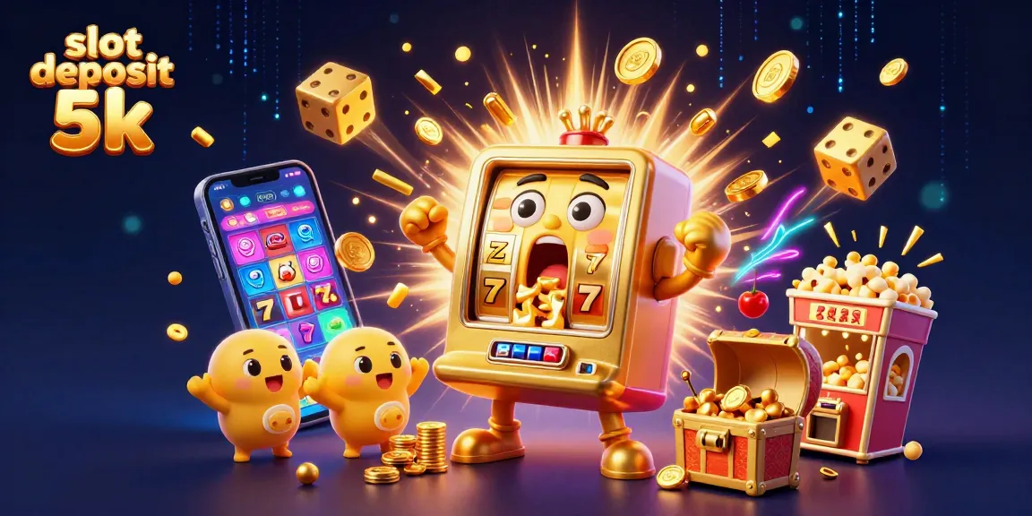 Experience exciting wins with slot deposit 5k in this vibrant casino illustration of jackpot celebration