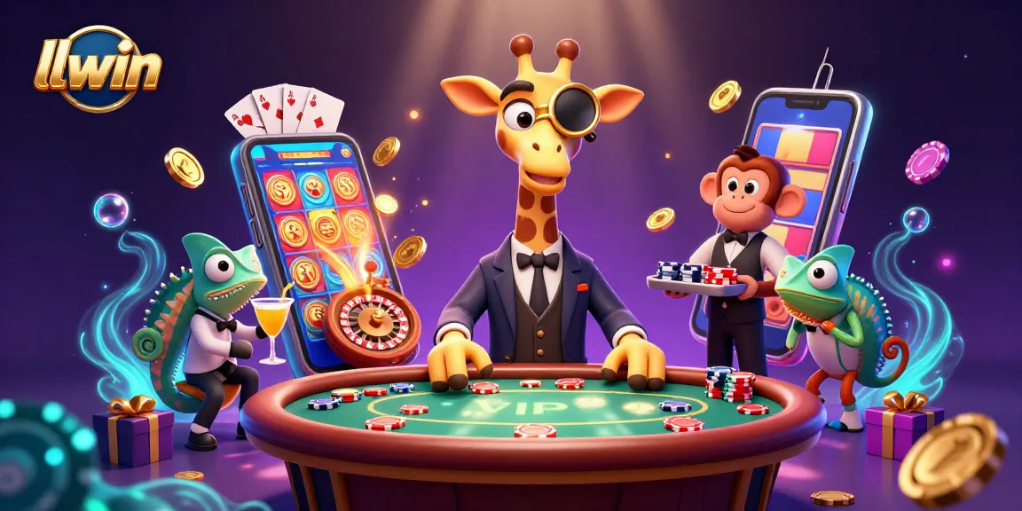 Experience exciting gaming at llwin with a high-roller giraffe and vibrant casino elements.