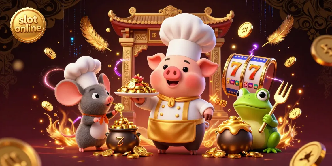 Menangkan slot online dengan meriah di dalam ilustrasi kasino 3D penuh warna ini.