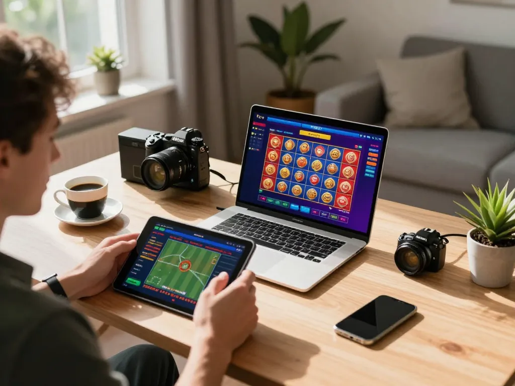 Engaging in toto slot game while betting at home in a cozy setup