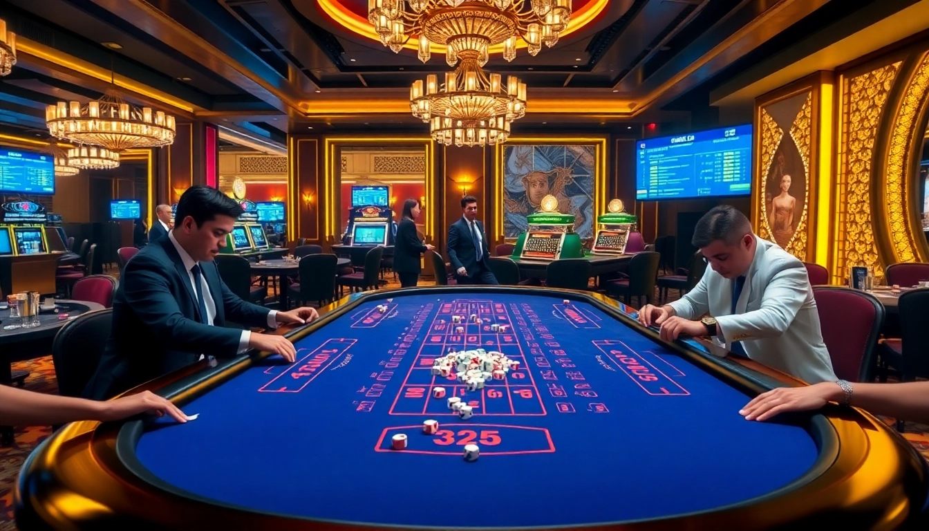 Exciting scene of players engaging in tài xỉu online with colorful chips and dynamic action.