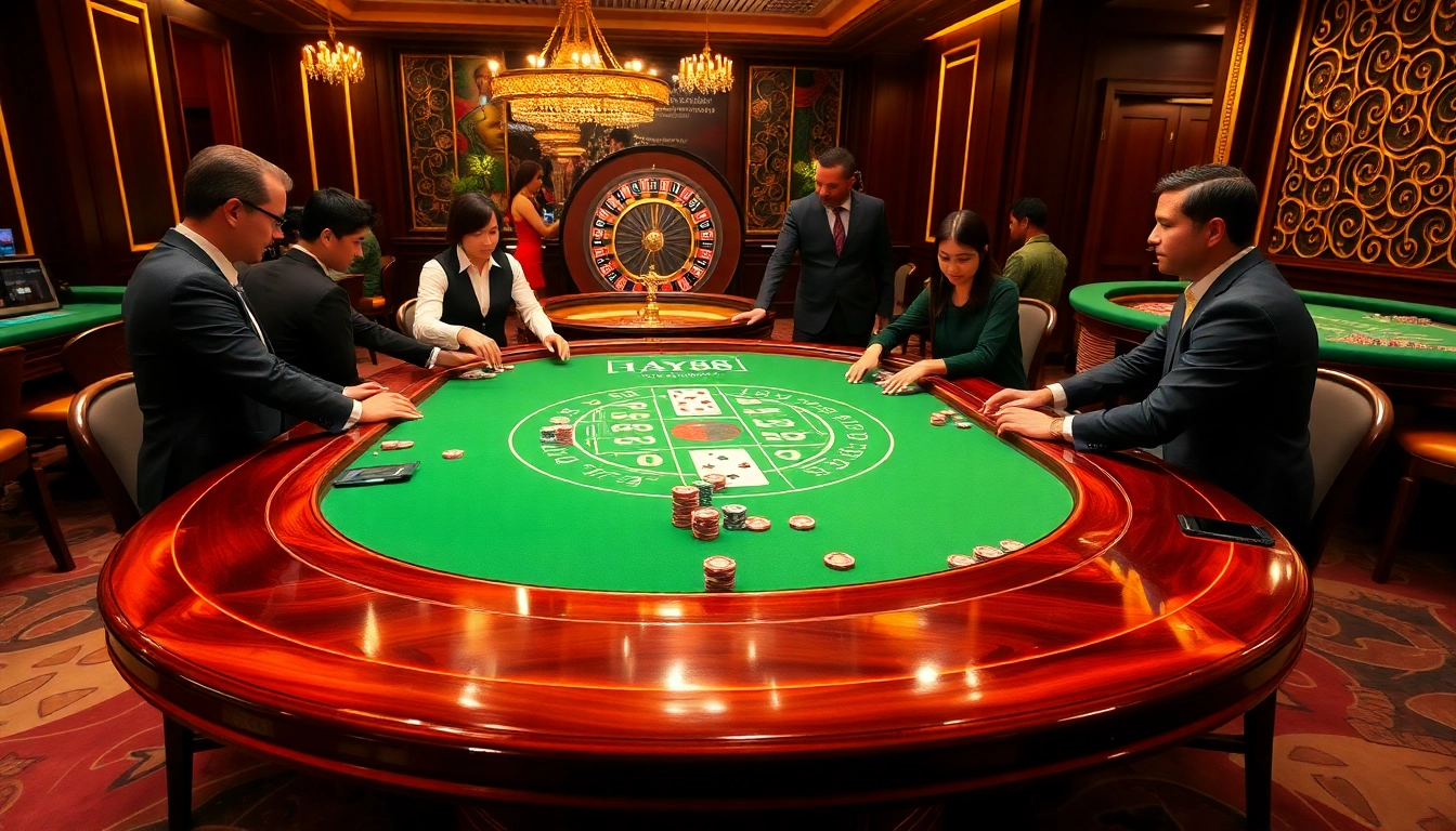 Experience the thrill of gambling at HAY88 with vibrant casino tables and engaging gameplay.