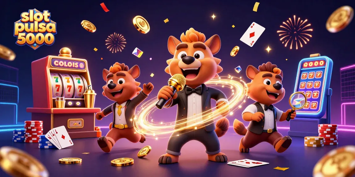 Bermain slot pulsa 5000 dengan banyak pilihan game menarik dan suasana kasino yang meriah.