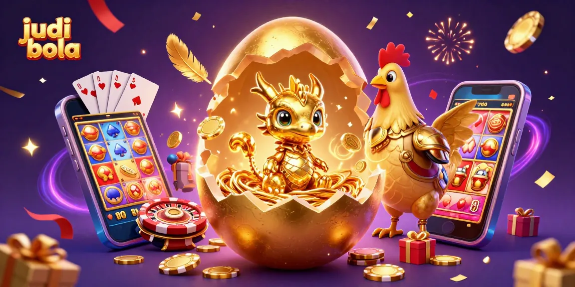 Enhance your judi bola experience with an enchanting scene of a baby dragon amidst poker chips and casino games.
