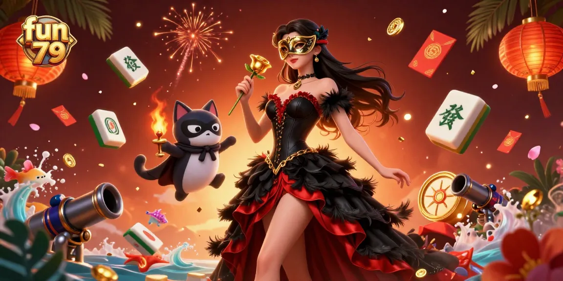 Experience thrilling gameplay in fun 79 with colorful candelabras, dynamic fish game elements, and festive decorations.