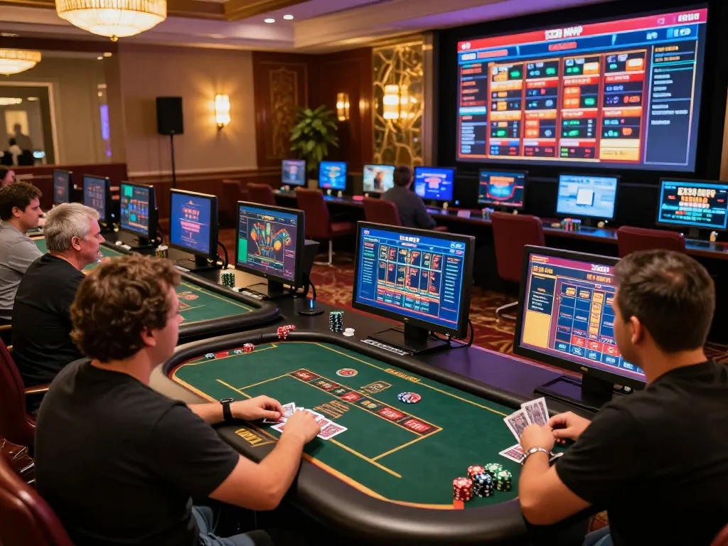 Players engaging with live dealer games at 123B MVP online casino, showcasing strategic gameplay and excitement