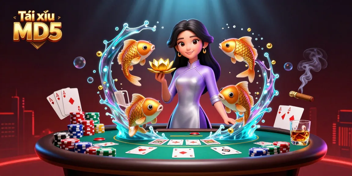 Experience the excitement of Tài xỉu MD5 with vibrant characters and dynamic casino action.