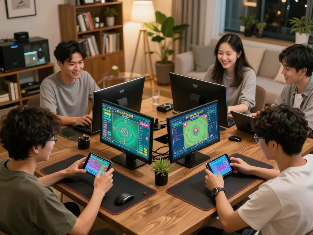 Tai Xiu online players engaging in competitive gaming, showcasing dynamic interaction and strategic betting.