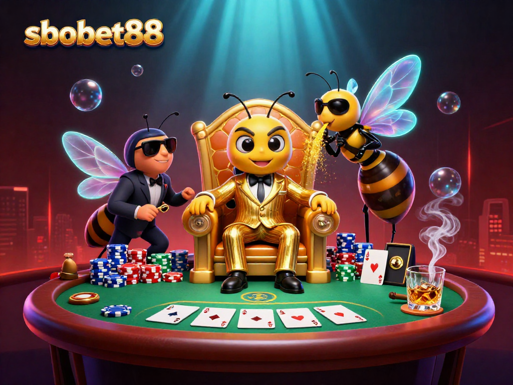 Engage in sbobet88 betting strategies with dynamic visuals of a royal poker scene.