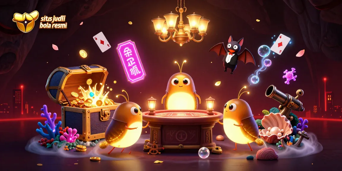 Experience situs judi bola resmi with vibrant glowworms lighting up a casino adventure.