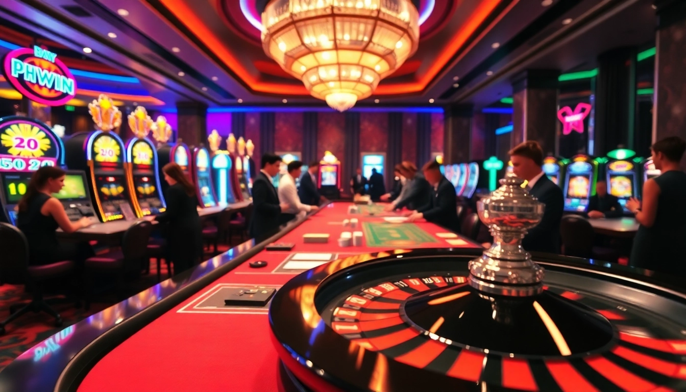 Experience thrilling moments at phwin's luxurious casino gaming table with eager players.