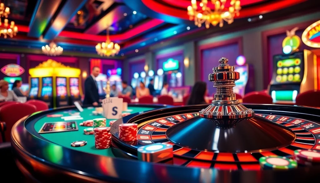Players engaging in high-stakes bets at nhà cái jun88's luxurious casino tables, capturing the essence of gambling thrill.