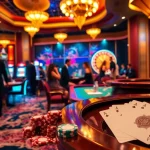 Experience the vibrant excitement of THABET casino with players enjoying blackjack and poker.