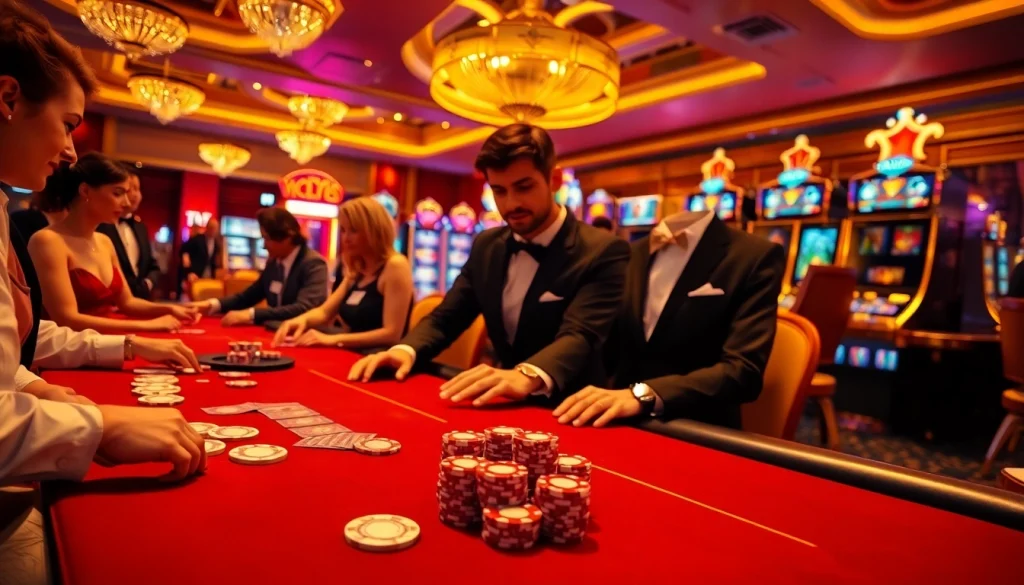 Experience thrilling gambling action at CPC188's upscale casino table with vibrant chips and cards.