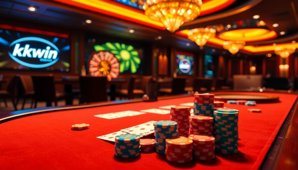 Engage in thrilling poker at KKWIN's luxurious casino tables for top rewards.